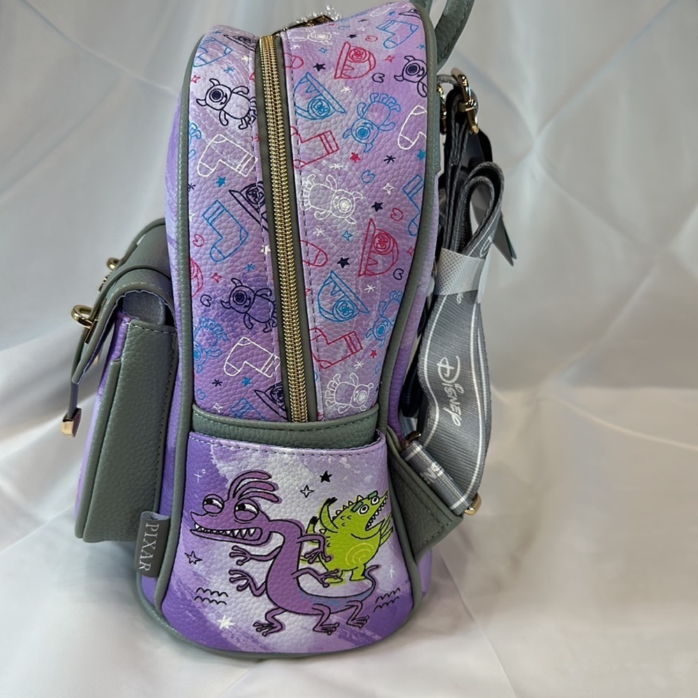Wonda Pop Disney Pixar Monsters 11” mini backpack Peek-A-Boo Vegan Leather - Picture 5 of 11